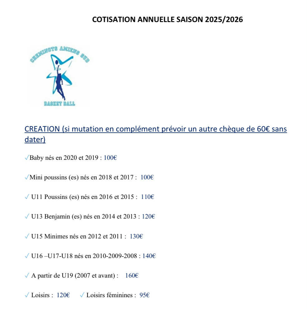 cotisations 2025 2026