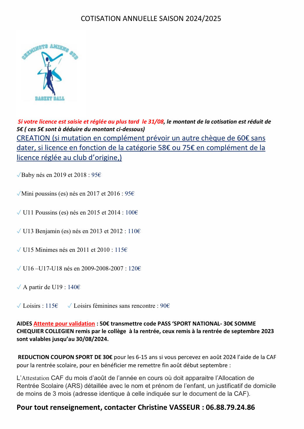 cotisation 2024 2025